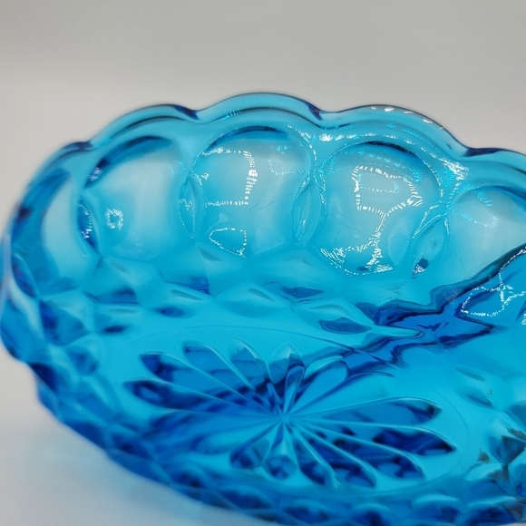 Anchor Hocking Fairfield Lazer Blue Divided Relish Dish Mid Century Glass Vtg - Picture 8 of 9